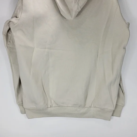 Adidas Athletic Pullover Big Logo Hoodie Sweatshirt Mens Large L Beige JJ3302 - Picture 9 of 11